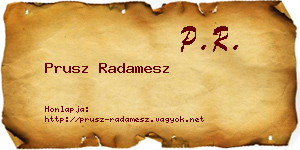 Prusz Radamesz névjegykártya